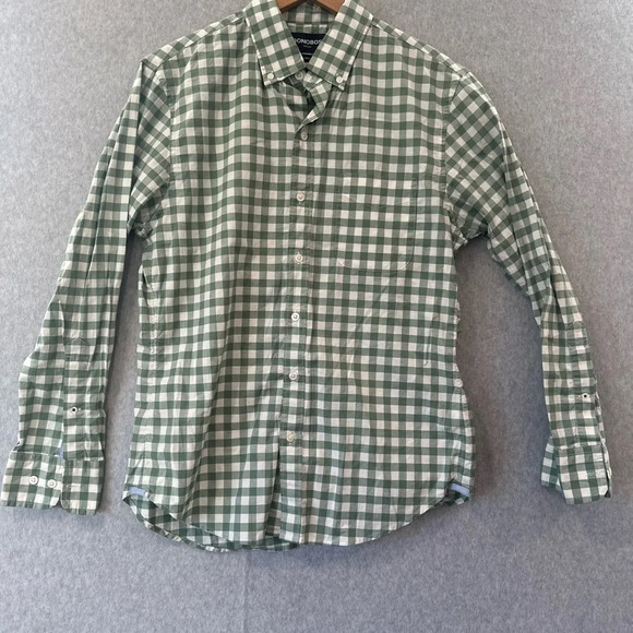 BONOBOS RIVIERA STRETCH SHORT STANDARD FIT PLAID BUTTON-UP SHIRT Medium U0753 - Picture 5 of 15